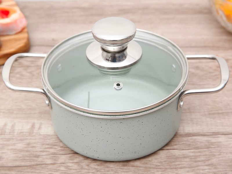 Nồi nh&ocirc;m nắp k&iacute;nh 16 cm Delites NCDE006-16