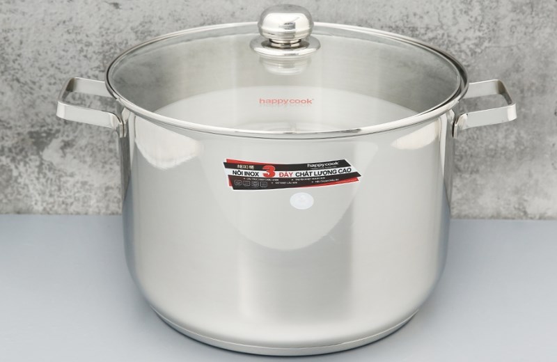 Nồi inox 3 đ&aacute;y nắp k&iacute;nh 32 cm Happycook NC-32G