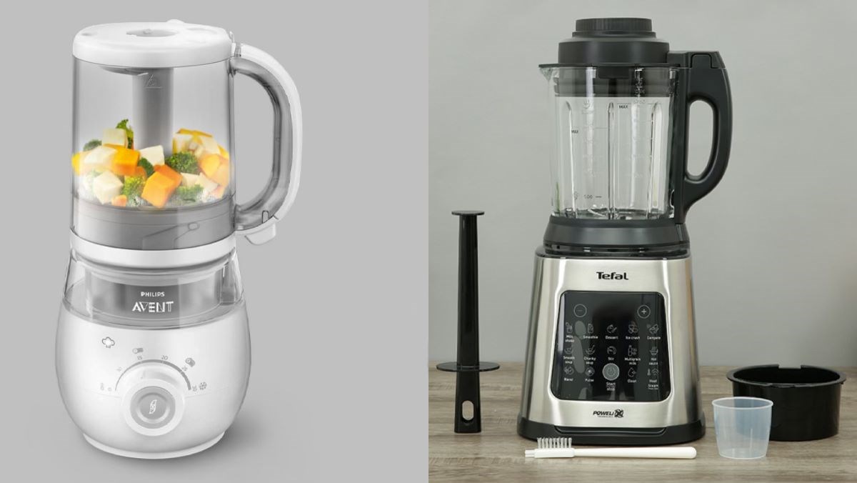 2 mẫu máy xay và hấp thức ăn