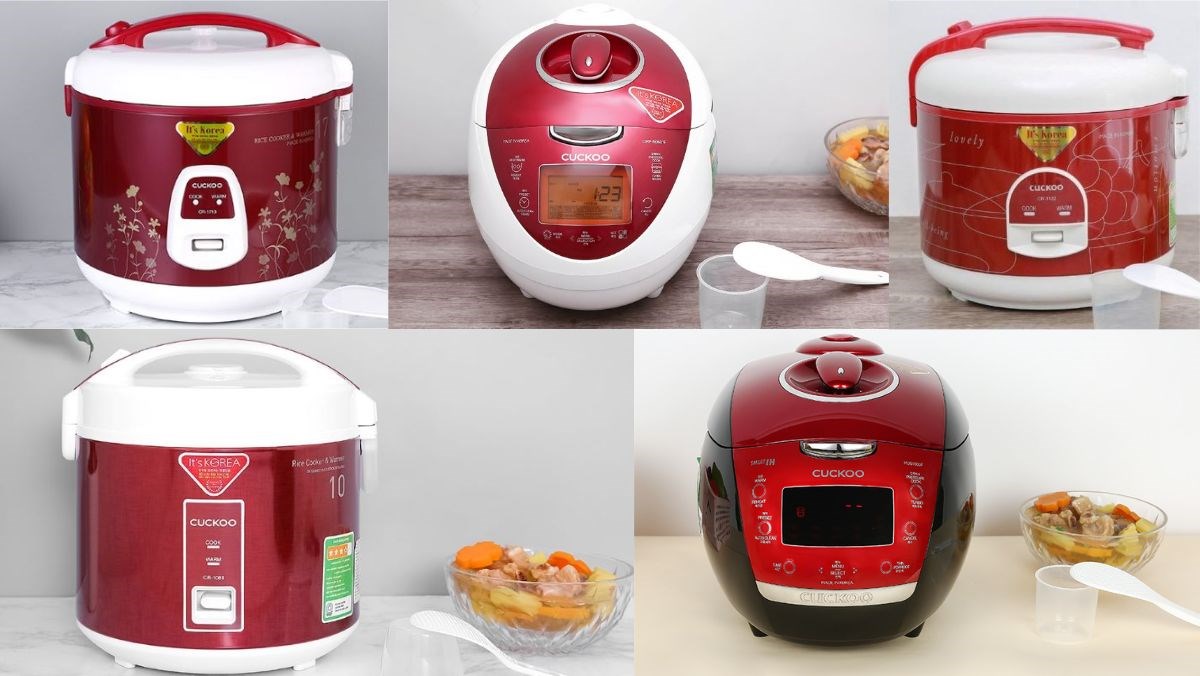 5 mẫu nồi cơm điện cuckoo màu đỏ trẻ trung
