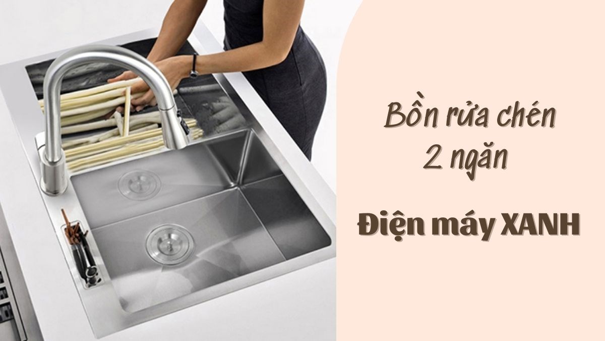 Top bồn rửa chén inox 304 2 ngăn