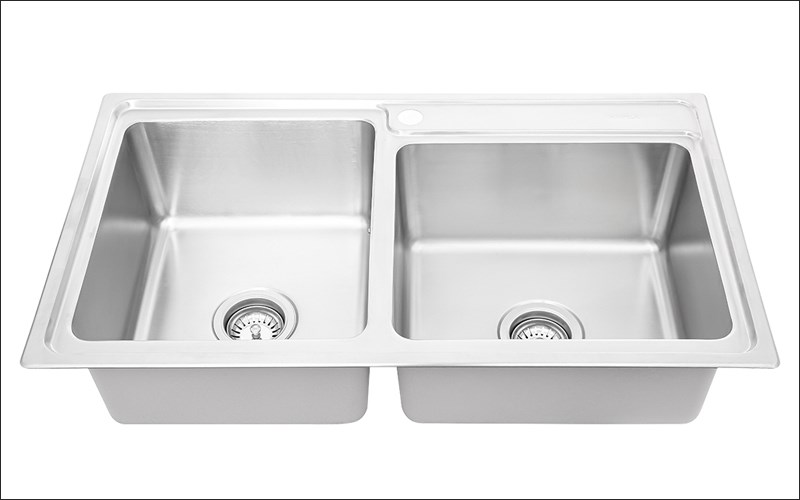 Chậu rửa ch&eacute;n 2 ngăn inox Hafele HS20-SSN2S90L (567.20.546)