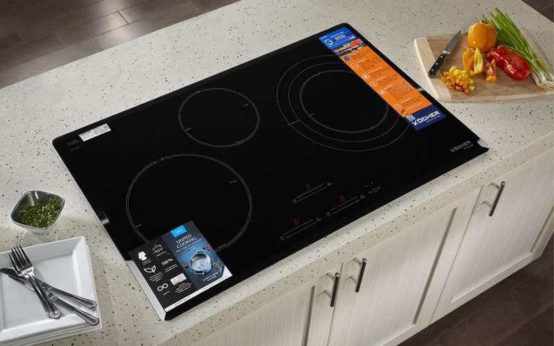 Bếp từ 3 v&ugrave;ng nấu lắp &acirc;m Kocher DI-855GE c&oacute; ưu điểm thiết kế lắp đặt cố định tr&ecirc;n b&agrave;n bếp