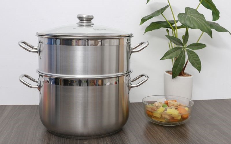 Bộ nồi xửng inox 3 đáy nắp kính 30 cm Fivestar ST30-3DG