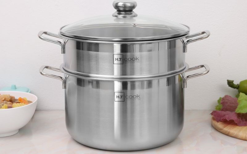 Bộ nồi xửng inox nắp kính 28 cm Fivestar HT Cook HTNX28001