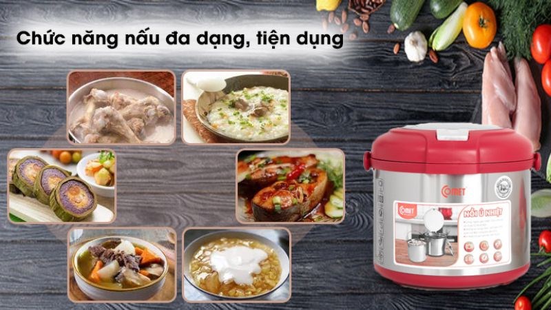 Nồi ủ nhiệt đa năng 5 l&iacute;t Comet CM7661R