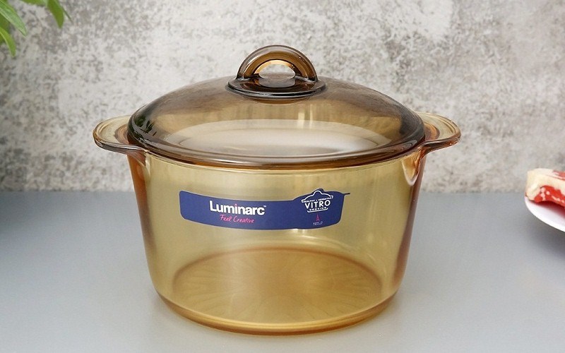 Nồi thủy tinh nắp thủy tinh 21 cm Luminarc Amberline Granite 3 lít