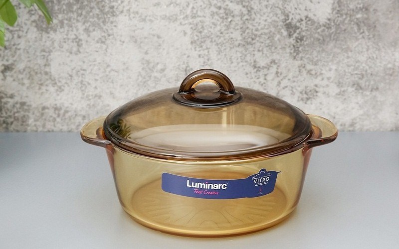 Nồi thủy tinh nắp thủy tinh 21 cm Luminarc Amberline Granite 2 lít