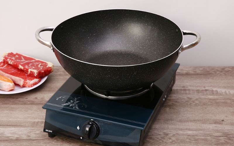 Chảo nh&ocirc;m s&acirc;u chống d&iacute;nh v&acirc;n đ&aacute; đ&aacute;y từ 36 cm Sunhouse SWP36M