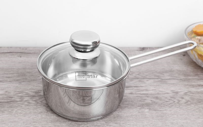 Quánh inox 5 đáy nắp kính 16 cm Fivestar Q16-5DG