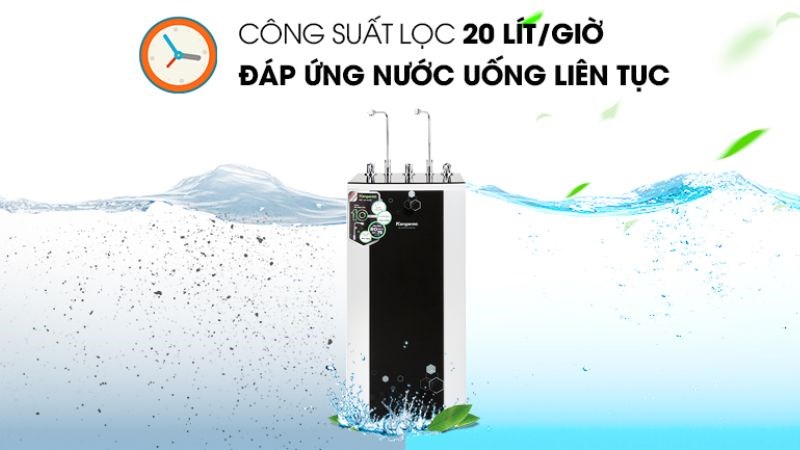 Máy lọc nước R.O nóng nguội lạnh Hydrogen Kangaroo KG10A4VTU 10 lõi có công suất lọc lớn