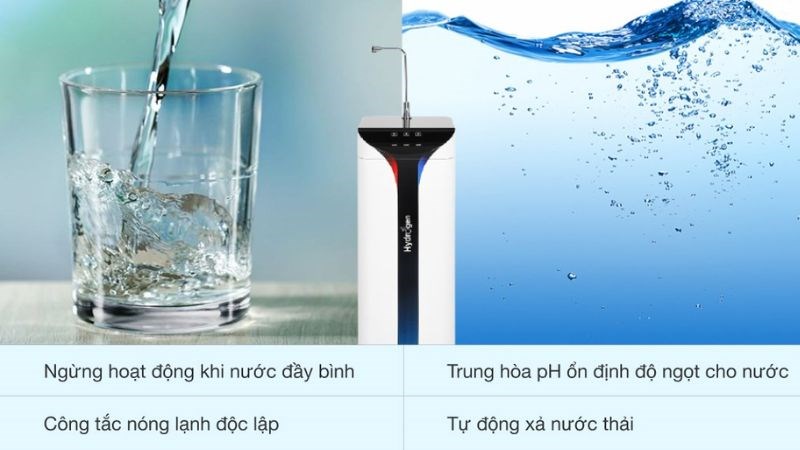 Các tiện ích của máy lọc nước RO nóng nguội lạnh Hydrogen Kangaroo KG10A6S 7 lõi