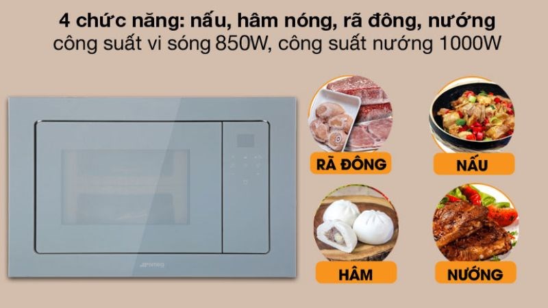 Lò vi sóng có nướng lắp âm Smeg FMI120S2 20 lít (536.34.192)