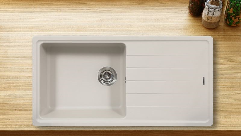 Chậu rửa ch&eacute;n 1 ngăn 1 c&aacute;nh đ&aacute; Hafele GED1S60 Kem