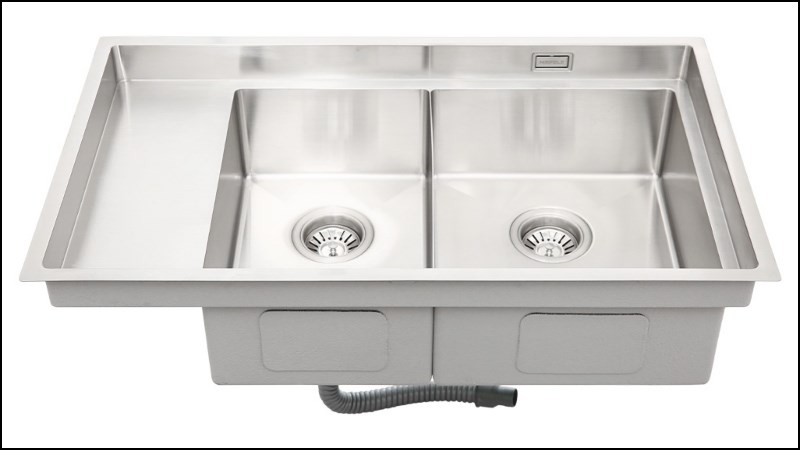 Chậu rửa ch&eacute;n 2 ngăn 1 c&aacute;nh inox Hafele HS21-SSD2S90M