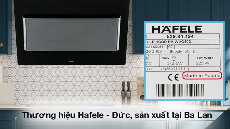 Máy hút mùi áp tường Hafele HH-WVG80D (539.81.194)