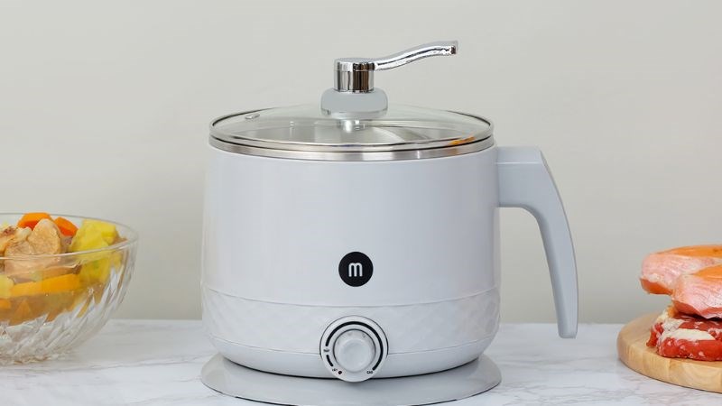 Ca nấu đa năng mini Mishio MK-214 xám 1.5 lít