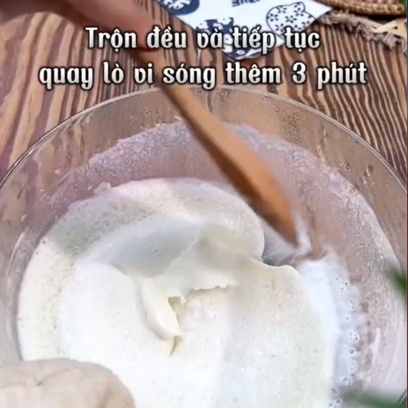 Bước 2 Làm chín bột Bánh mochi trà xanh chấm kem sữa