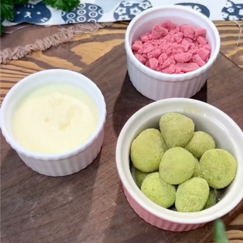 Bước 5 Thành phẩm Bánh mochi trà xanh chấm kem sữa