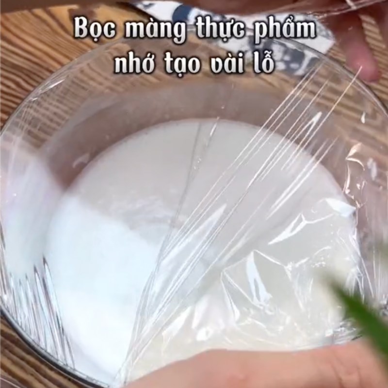 Bước 1 Trộn bột bánh Bánh mochi trà xanh chấm kem sữa