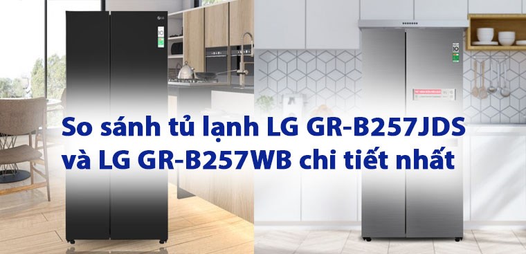 So sánh tủ lạnh LG GR-B257JDS và LG GR-B257WB chi tiết nhất