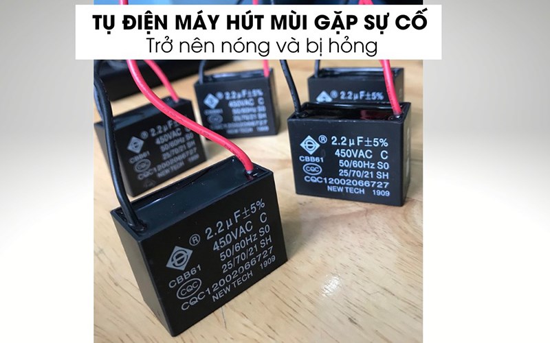 Tụ điện gặp sự cố khiến m&aacute;y h&uacute;t m&ugrave;i h&uacute;t yếu
