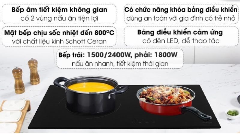 Bếp hồng ngoại đ&ocirc;i &acirc;m Hafele