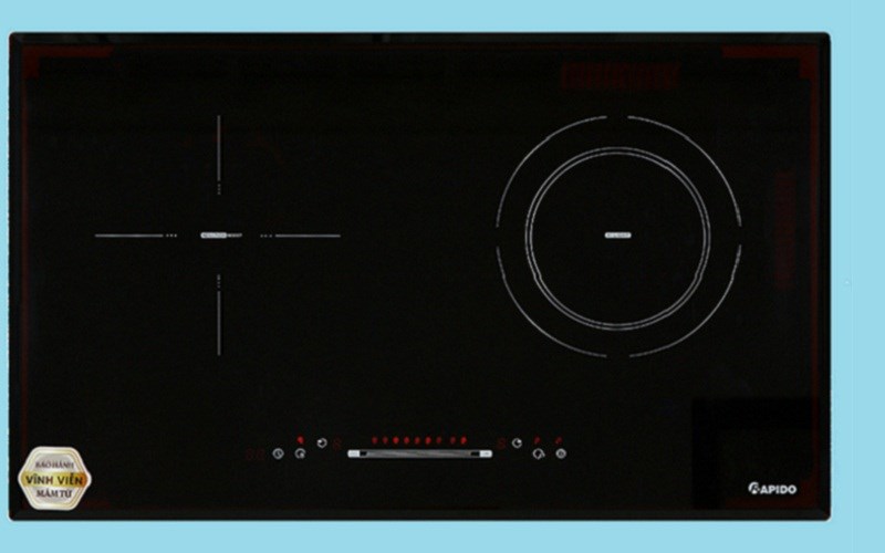 Bếp từ Rapido được l&agrave;m bằng mặt k&iacute;nh chất lượng