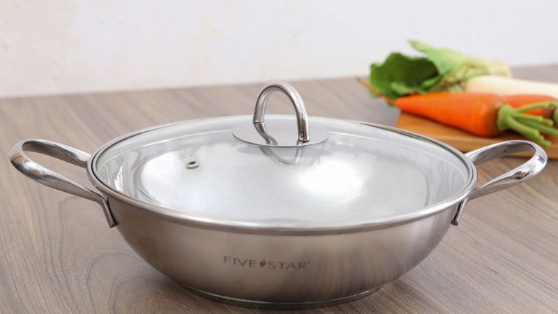 Nồi lẩu inox 3 đ&aacute;y nắp k&iacute;nh 26 cm Fivestar W26-3DG