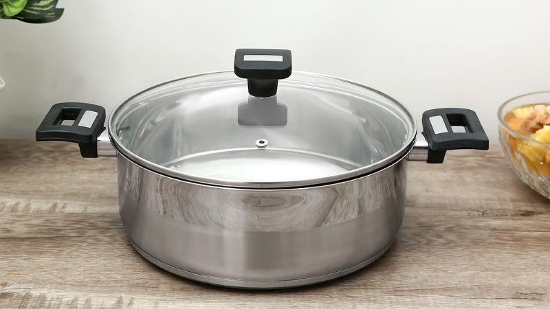 Nồi lẩu inox 3 đ&aacute;y nắp k&iacute;nh 26 cm Smartcook SM-3791