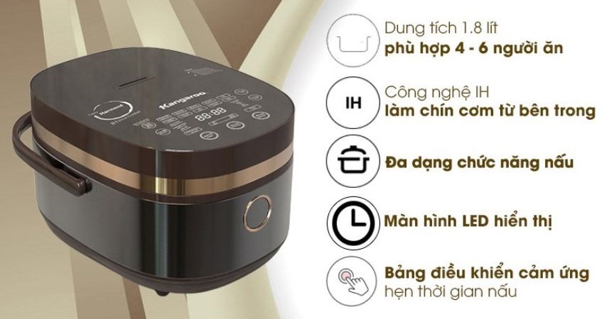Nồi cơm điện cao tần Kangaroo 1.8 l&iacute;t KG599N