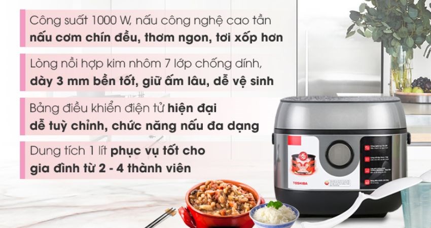 Nồi cơm cao tần Toshiba 1 l&iacute;t RC-10IP1PV