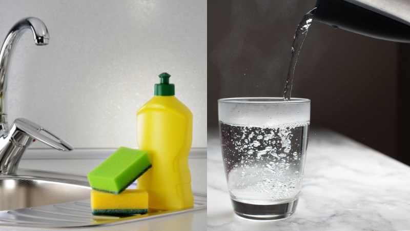 Sử dụng nước rửa ch&eacute;n v&agrave; nước ấm khử m&ugrave;i nhựa mới cho cối xay sinh tố