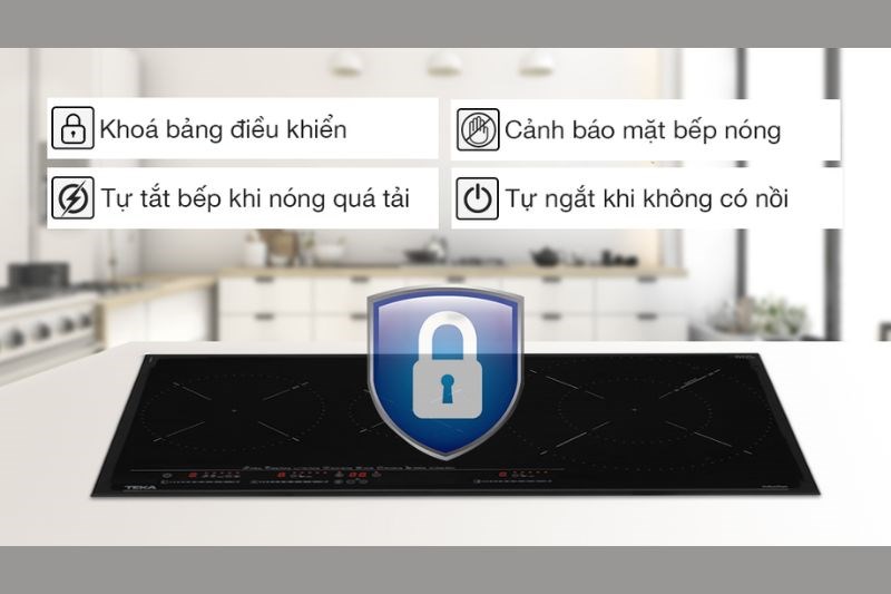 Bếp từ ba v&ugrave;ng nấu lắp &acirc;m Teka IZC 83620 MST BK