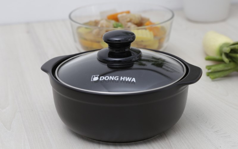 Nồi đất nắp k&iacute;nh 16 cm Dong hwa Tucbeghi G702