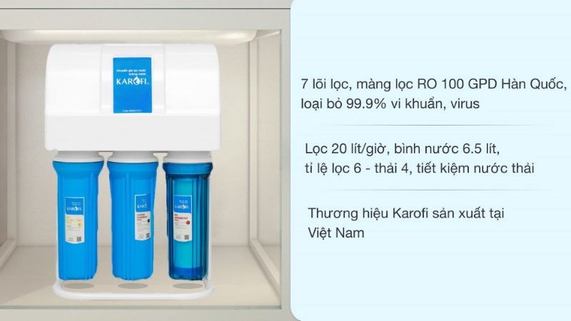 M&aacute;y lọc nước RO Karofi S-s117 7 l&otilde;i