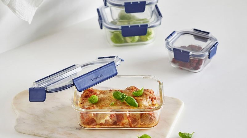 Hộp đựng thực phẩm thủy tinh Lock&Lock LBG428BLU