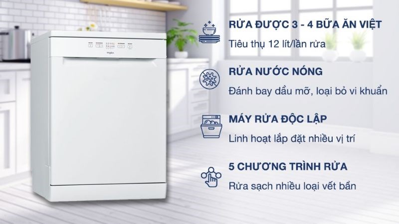 Máy rửa chén độc lập Whirlpool WFE 2B19