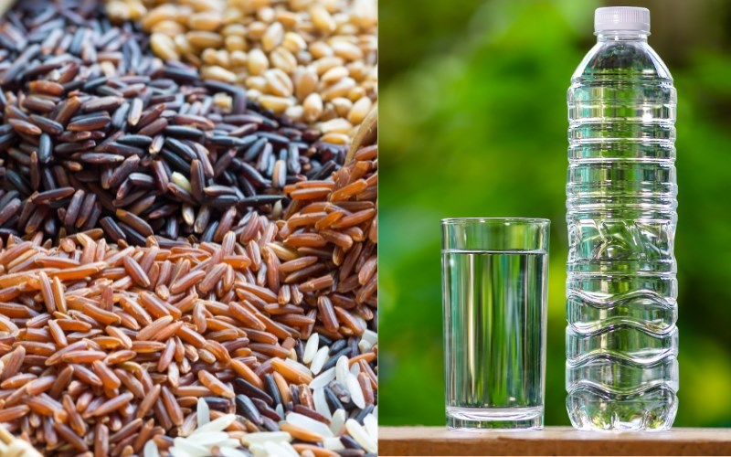 Nguyên liệu món ăn nấu cơm gạo lứt bằng nồi áp suất