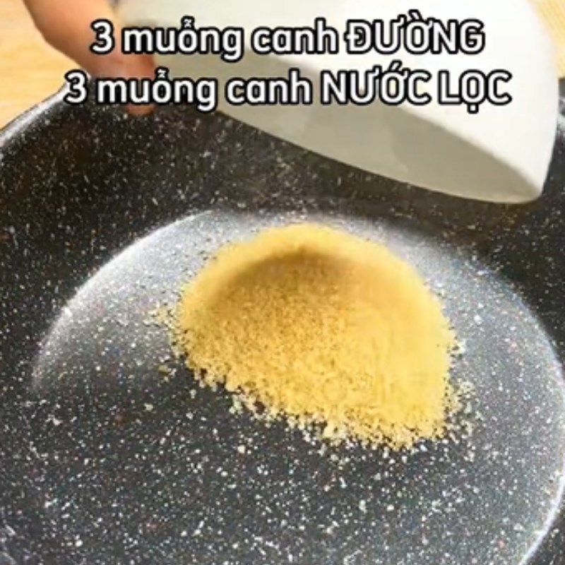 Bước 1 Nấu Caramel Bánh flan chay từ sữa hạt