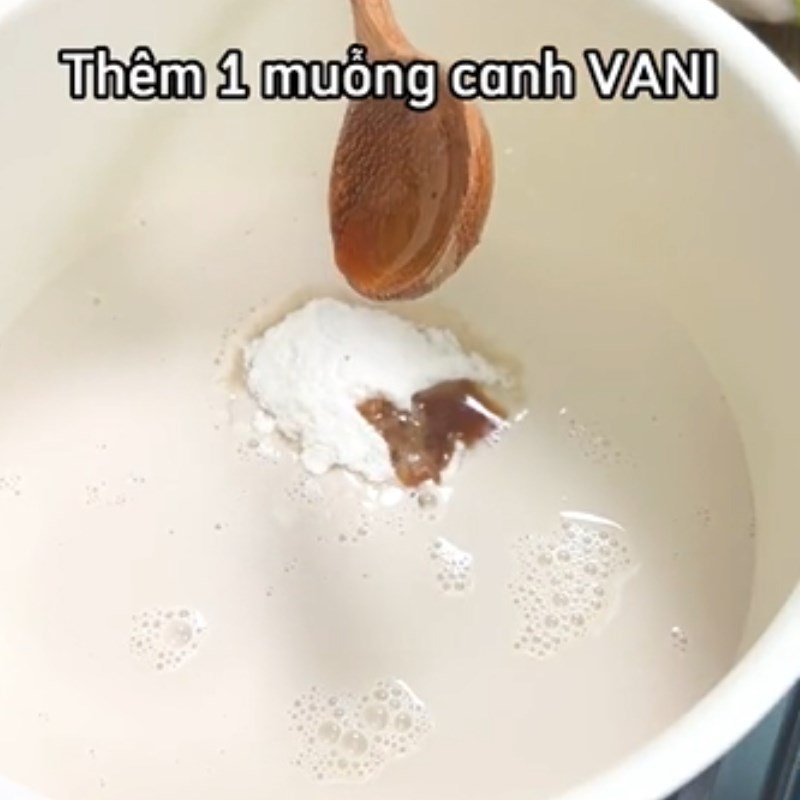 Bước 2 Nấu hỗn hợp sữa hạt Bánh flan chay từ sữa hạt
