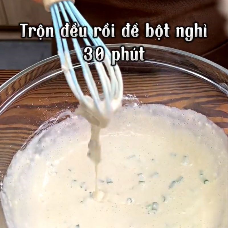 Bước 1 Trộn bột bánh Bánh giá chợ giồng