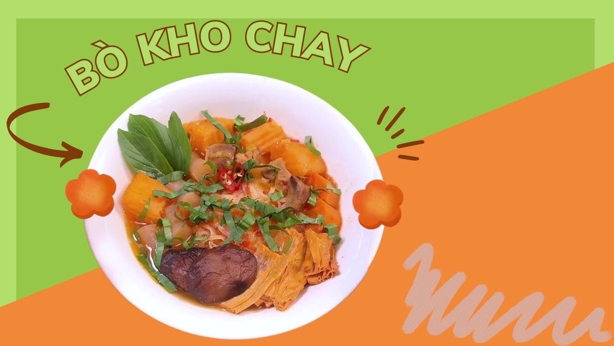 Bò kho chay bằng nấm đông cô
