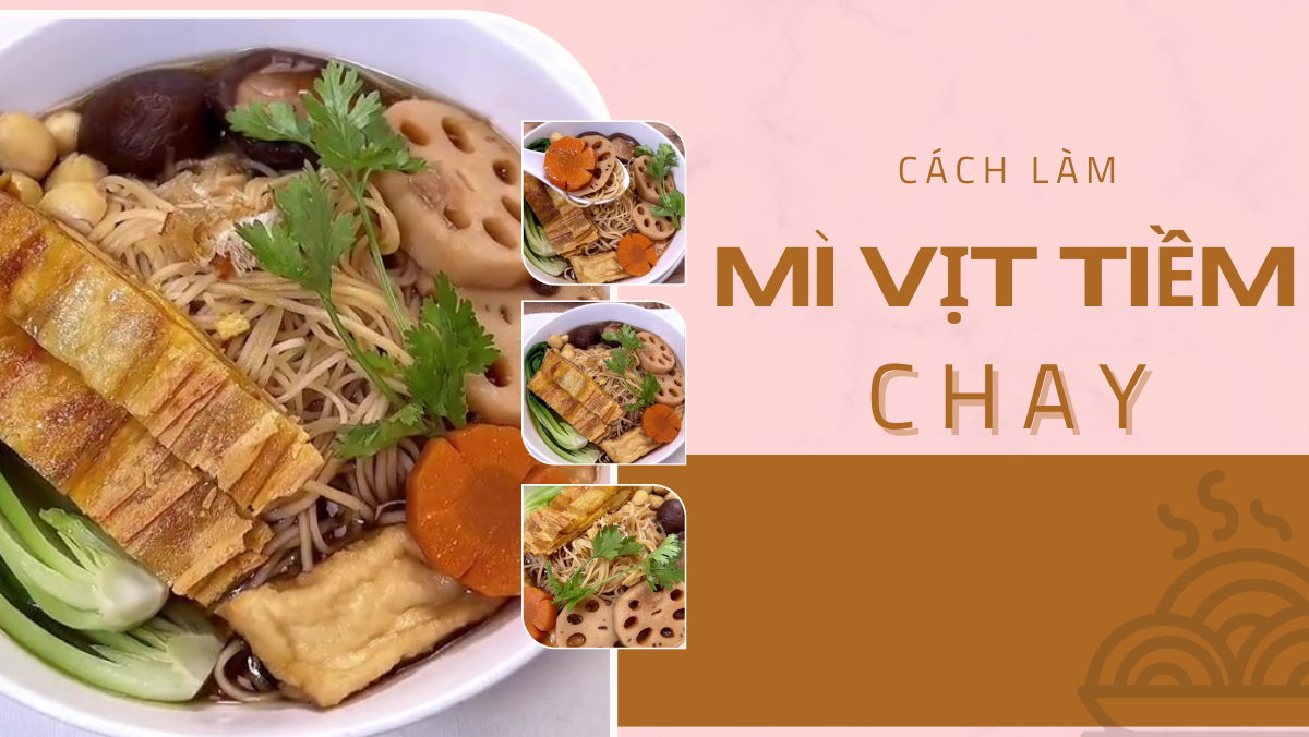 Nguyên liệu chuẩn bị cho món mì tiềm chay hạt sen