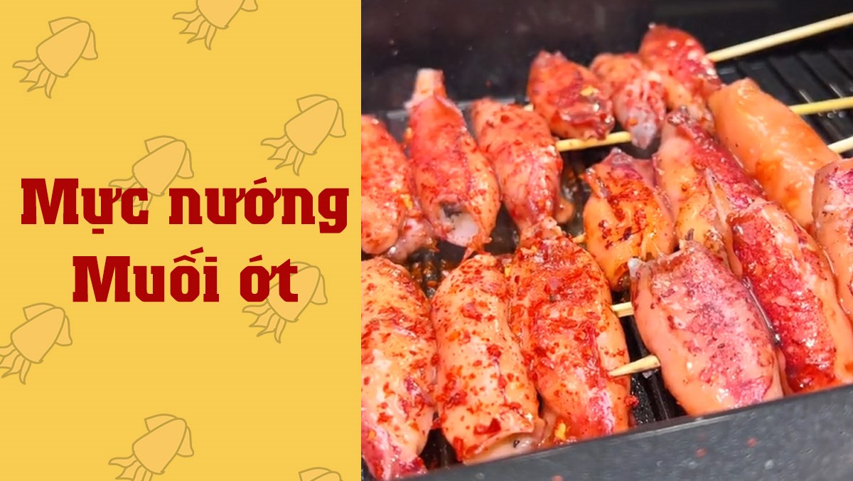 Mực nướng muối ớt (Công thức được chia sẻ từ TikTok Vào Bếp cùng KitchenAZ)