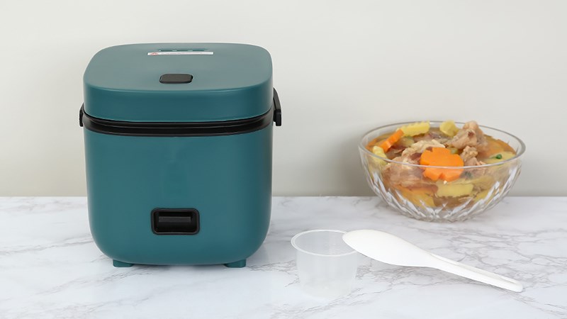 Nồi cơm nắp g&agrave;i Mishio 0.8 l&iacute;t MK-265 Xanh