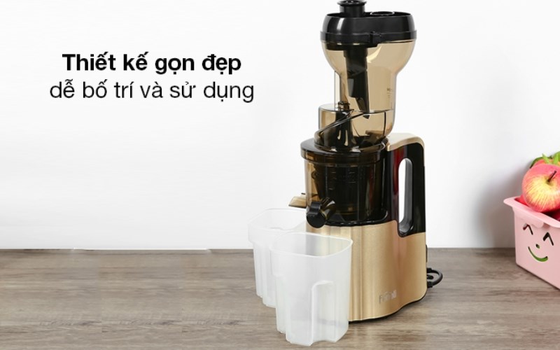 Máy ép chậm Ferroli FSJ-200M có thiết kế màu vàng đồng hiện đại, sang trọng