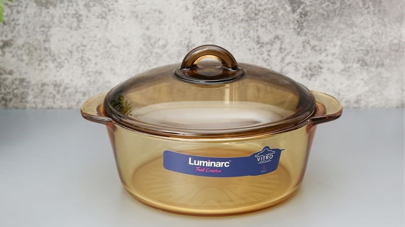 Nồi thủy tinh nắp thủy tinh 21 cm Luminarc Amberline Granite 2 lít