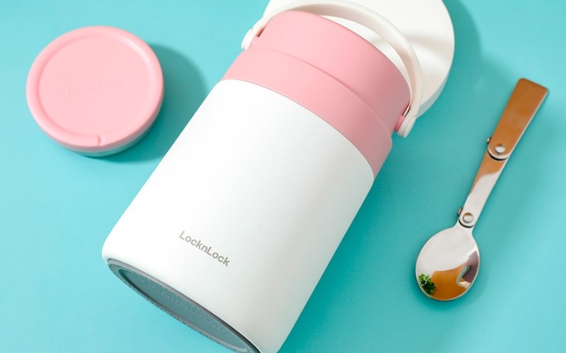 Bình đựng thức ăn giữ nhiệt inox 700 ml Lock&Lock LHC8042PIK