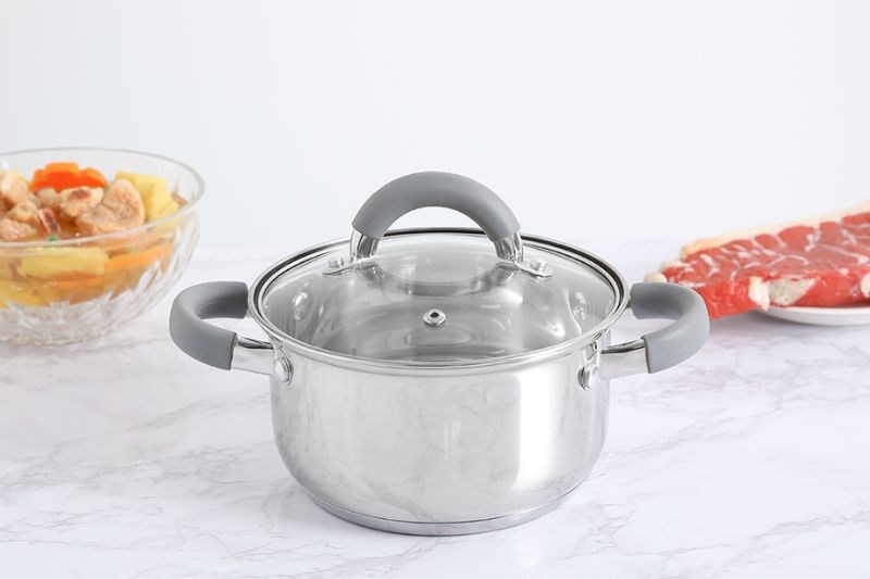 Nồi inox 3 đ&aacute;y nắp k&iacute;nh 16 cm Hommy CW-S042-16A